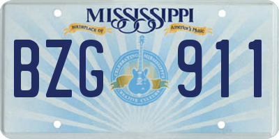 MS license plate BZG911