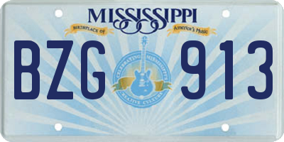 MS license plate BZG913
