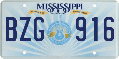 MS license plate BZG916