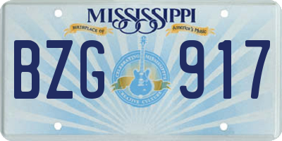MS license plate BZG917