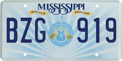 MS license plate BZG919