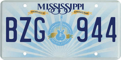 MS license plate BZG944