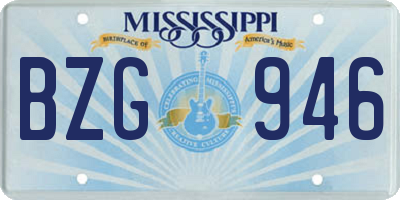 MS license plate BZG946