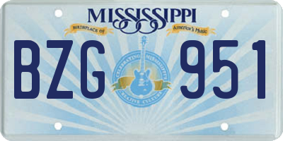 MS license plate BZG951