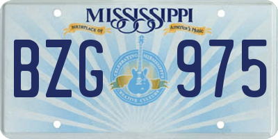 MS license plate BZG975