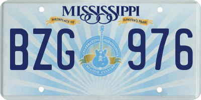 MS license plate BZG976