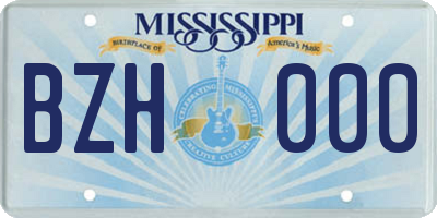 MS license plate BZH000