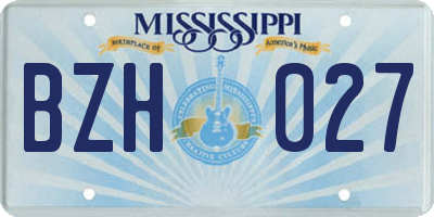 MS license plate BZH027
