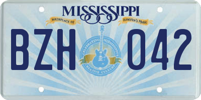 MS license plate BZH042