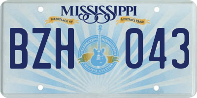 MS license plate BZH043