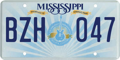MS license plate BZH047