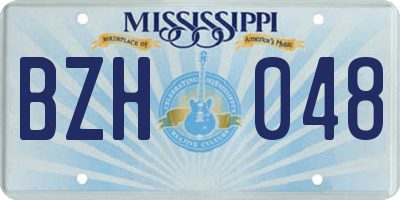 MS license plate BZH048