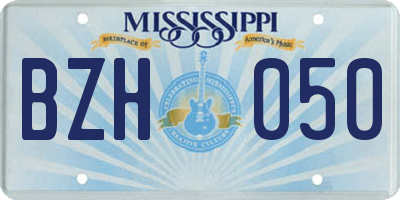 MS license plate BZH050