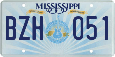 MS license plate BZH051