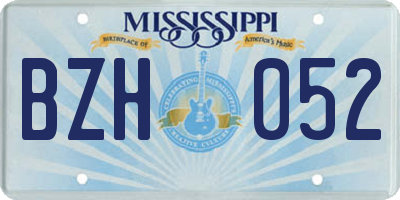 MS license plate BZH052