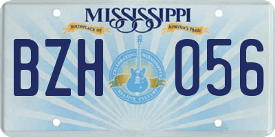 MS license plate BZH056