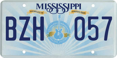 MS license plate BZH057