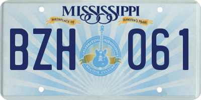 MS license plate BZH061