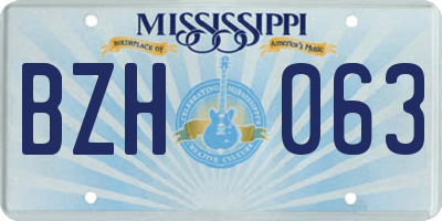 MS license plate BZH063