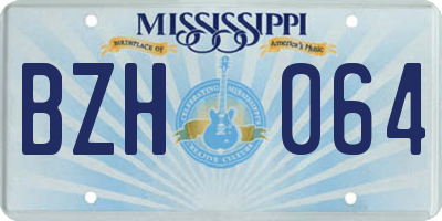 MS license plate BZH064