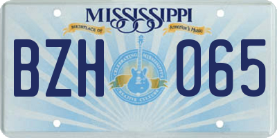 MS license plate BZH065