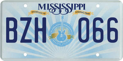 MS license plate BZH066