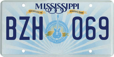 MS license plate BZH069