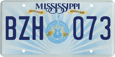 MS license plate BZH073
