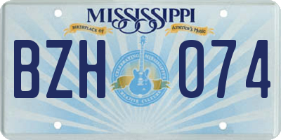 MS license plate BZH074