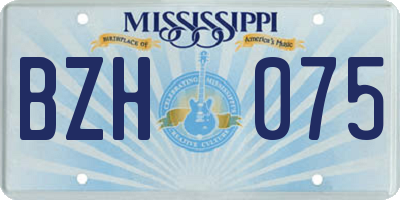 MS license plate BZH075