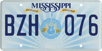 MS license plate BZH076