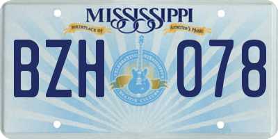 MS license plate BZH078