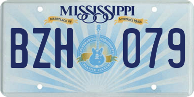 MS license plate BZH079