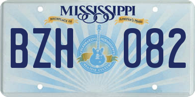 MS license plate BZH082