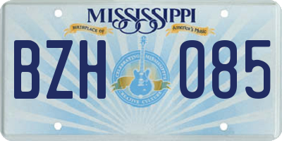 MS license plate BZH085