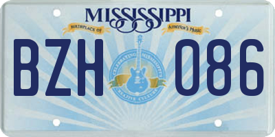 MS license plate BZH086