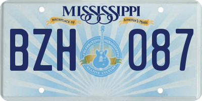 MS license plate BZH087