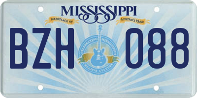MS license plate BZH088