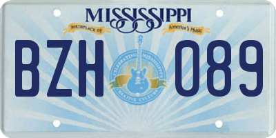 MS license plate BZH089