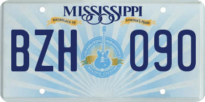MS license plate BZH090