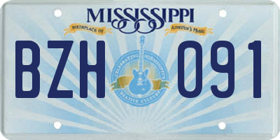 MS license plate BZH091