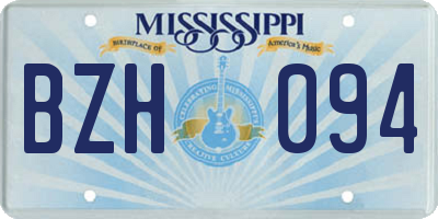 MS license plate BZH094