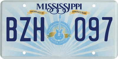 MS license plate BZH097