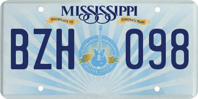 MS license plate BZH098