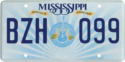 MS license plate BZH099