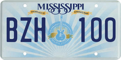 MS license plate BZH100