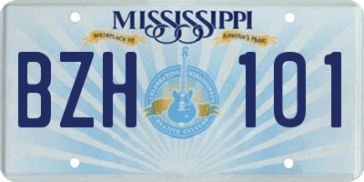 MS license plate BZH101