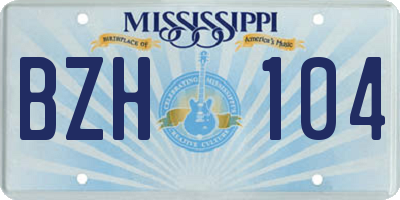 MS license plate BZH104