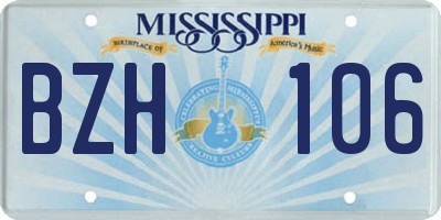 MS license plate BZH106