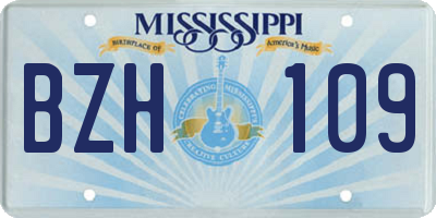 MS license plate BZH109